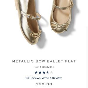 Metallic bow ballet flat